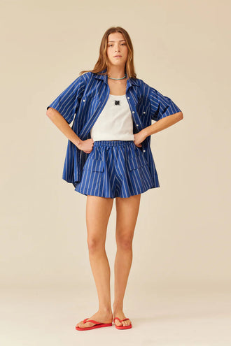 Ruby Beri Shirt - Midnight Blue Stripe