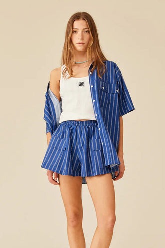Ruby Beri Shirt - Midnight Blue Stripe