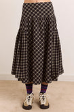 Damson Madder Berta Midi Skirt - Navy Check