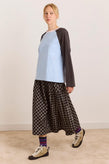 Damson Madder Berta Midi Skirt - Navy Check