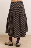 Damson Madder Berta Midi Skirt - Navy Check