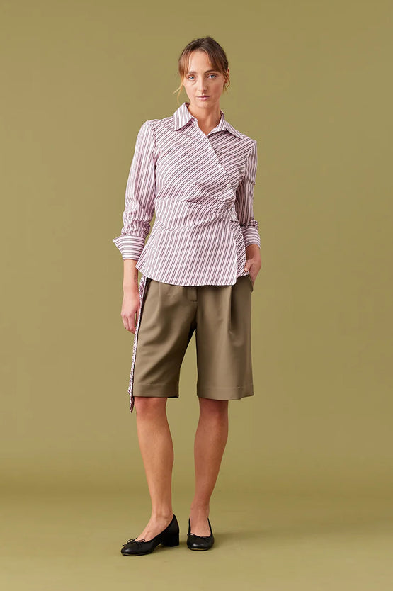 Ruby Birdie Shirt - Pink Lady Stripe