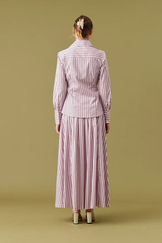 Ruby Birdie Shirt - Pink Lady Stripe