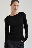 Friends With Frank Merino Crew Top - Black