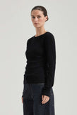Friends With Frank Merino Crew Top - Black