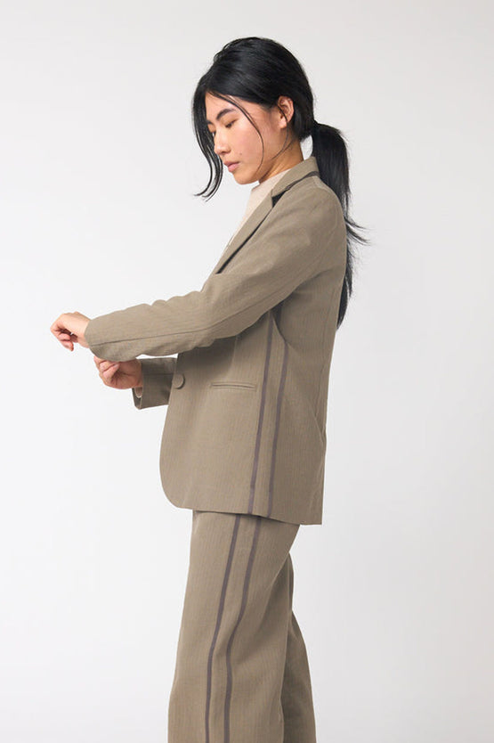 Sylvester Twin Striped Blazer - Stone