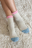Le Bon Shoppe Color Block Girlfriend Socks - Grey Pink