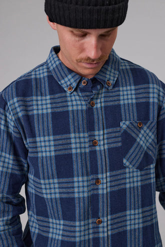 Just Another Fisherman Boatyard Shirt - Blue Check