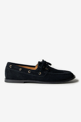 La Tribe Marlo Boat Shoe - Black Suede