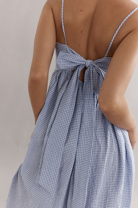 Caitlin Crisp Bobbie Dress - Blue Gingham