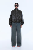 Ena Pelly Khya Faux Leather Bomber - Olive
