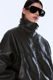 Ena Pelly Khya Faux Leather Bomber - Olive