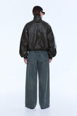 Ena Pelly Khya Faux Leather Bomber - Olive