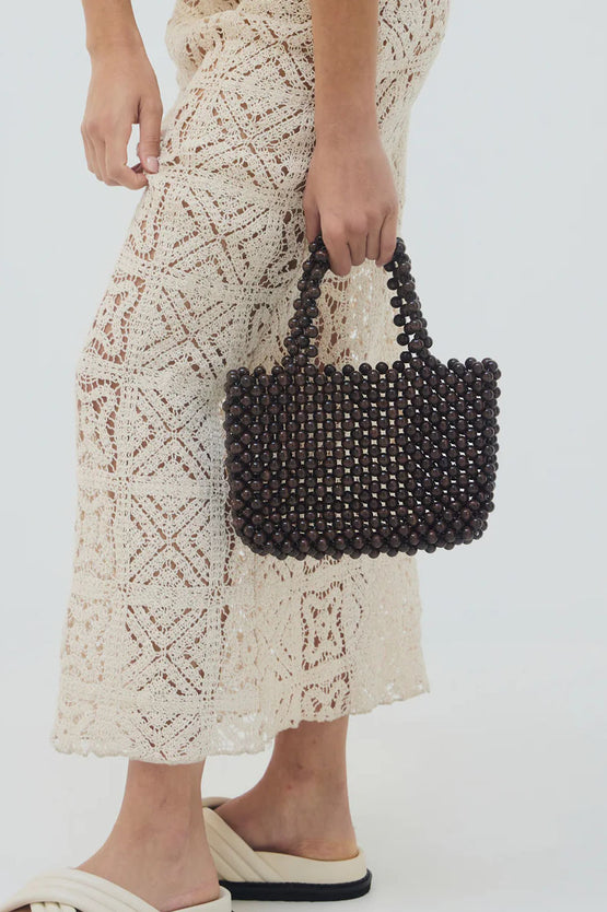 La Tribe Bonbon Beaded Bag - Brown