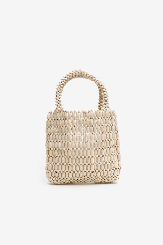 La Tribe Beaded Bag - Bone