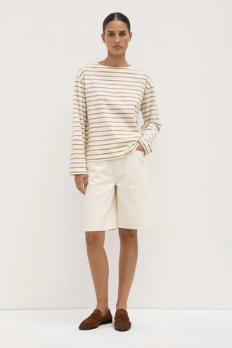 Assembly Bonne LS Tee - White/Tan