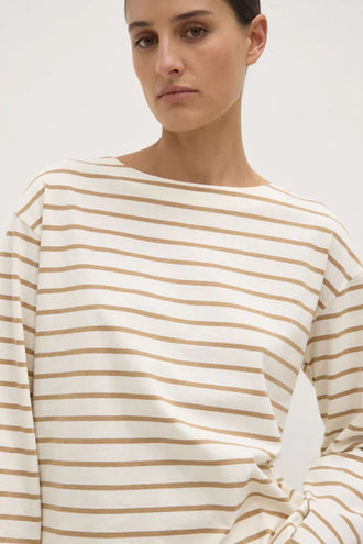 Assembly Bonne LS Tee - White/Tan