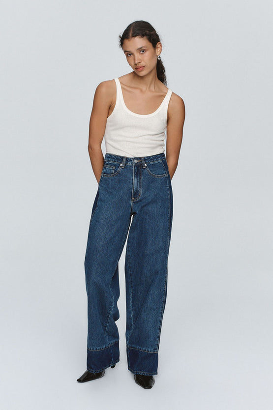 Marle Border Jean - Indigo/Washed Indigo
