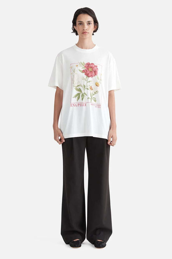 Ena Pelly Bouquet Oversized Tee - White
