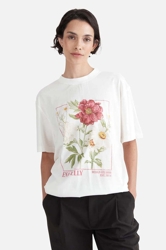 Ena Pelly Bouquet Oversized Tee - White