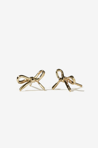 Meadowlark Bow Stud Earrings Small - 23K Gold