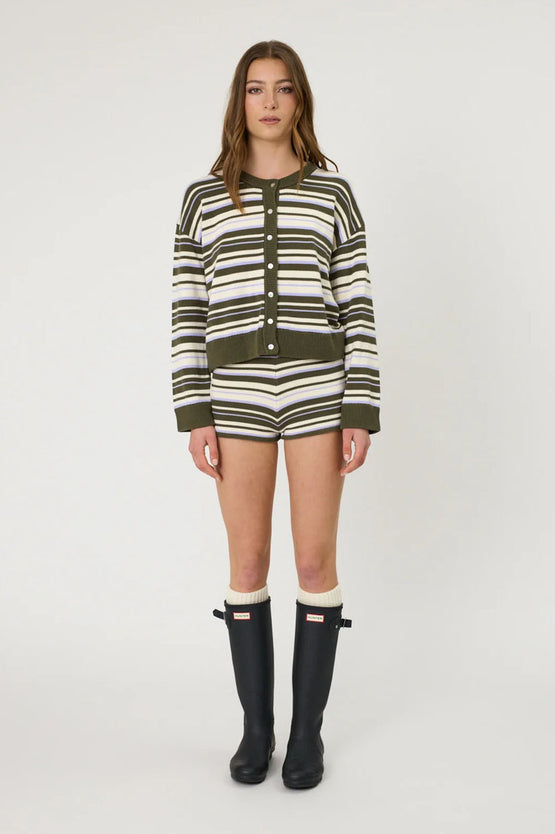 Remain Bowie Cardigan - Olive Stripe