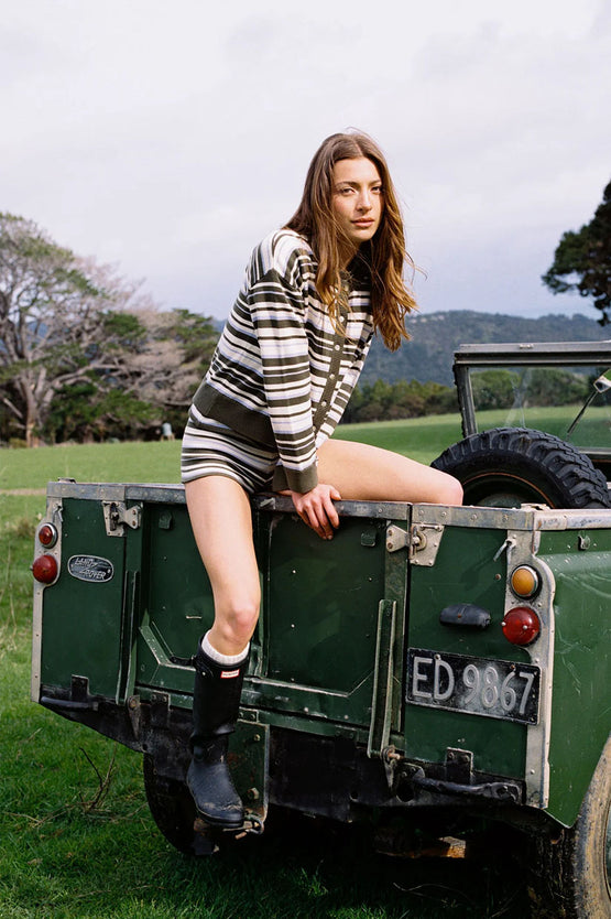 Remain Bowie Cardigan - Olive Stripe