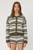 Remain Bowie Cardigan - Olive Stripe