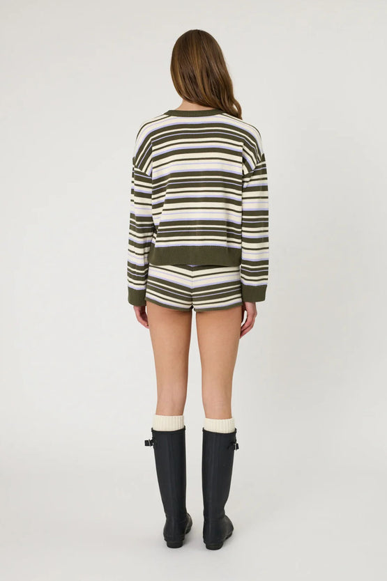 Remain Bowie Cardigan - Olive Stripe