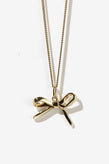 Meadowlark Bow Charm Necklace - 23K Gold