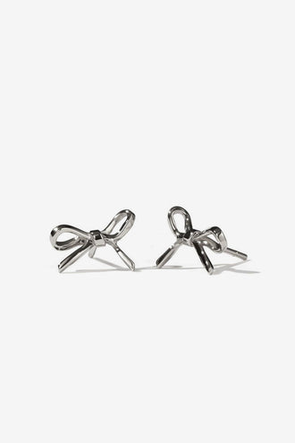 Meadowlark Bow Stud Small Earrings - Silver