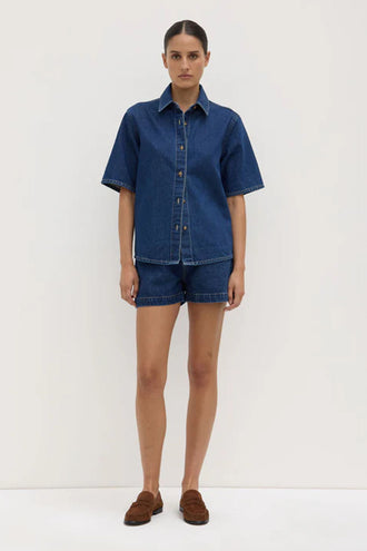 Assembly Boxy Denim SS Shirt - Heritage Blue