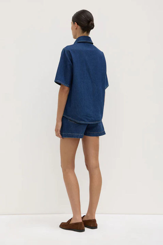 Assembly Boxy Denim SS Shirt - Heritage Blue