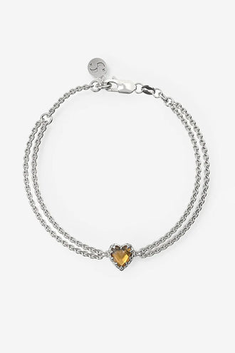 Stolen Girlfriends Club Love Claw Bracelet - Silver Orange Citrine