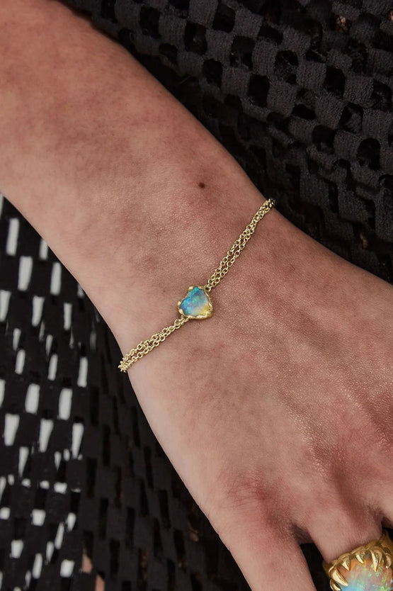Stolen Girlfriends Club Love Claw Bracelet - 18k Gold/Opal