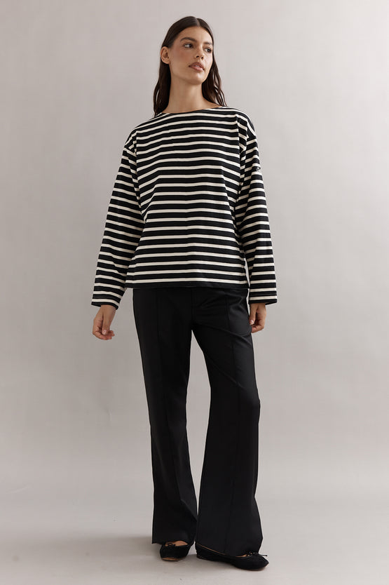 Caitlin Crisp Marina Boat Neck - Black