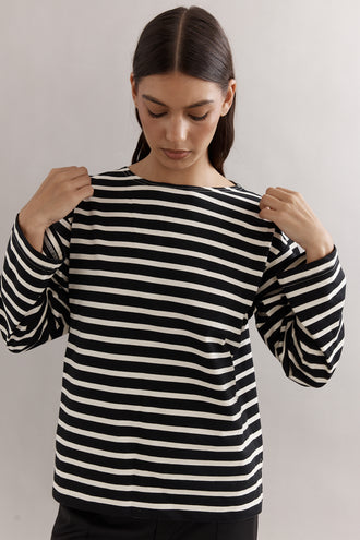 Caitlin Crisp Marina Boat Neck - Black