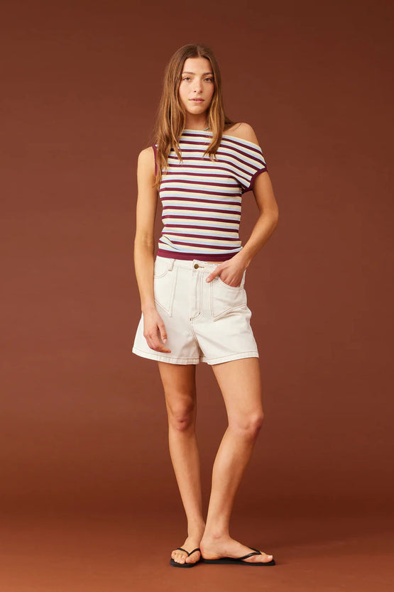 Ruby Emma Knit Top - Burgundy Butter Blue