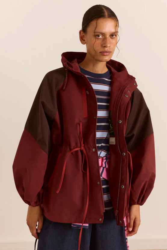 Damson Madder Liu Raincoat - Burgundy