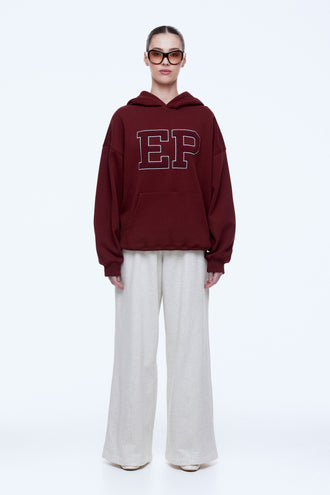 Ena Pelly Cassie EP Boucle Hoodie - Burgundy