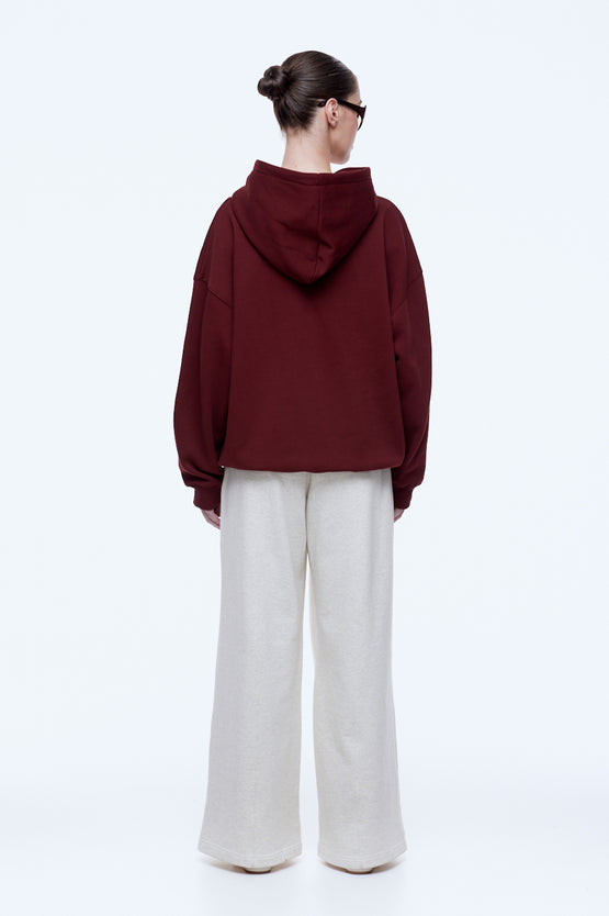 Ena Pelly Cassie EP Boucle Hoodie - Burgundy