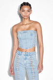 Ksubi Bustier Dove Laced Top - Denim