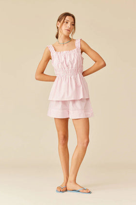 Ruby Butterfly Short - Pink Stripe
