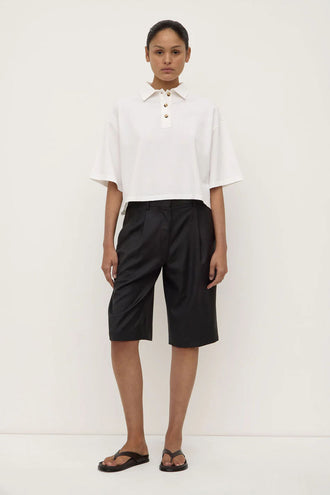 Assembly Callie Cropped Polo - White