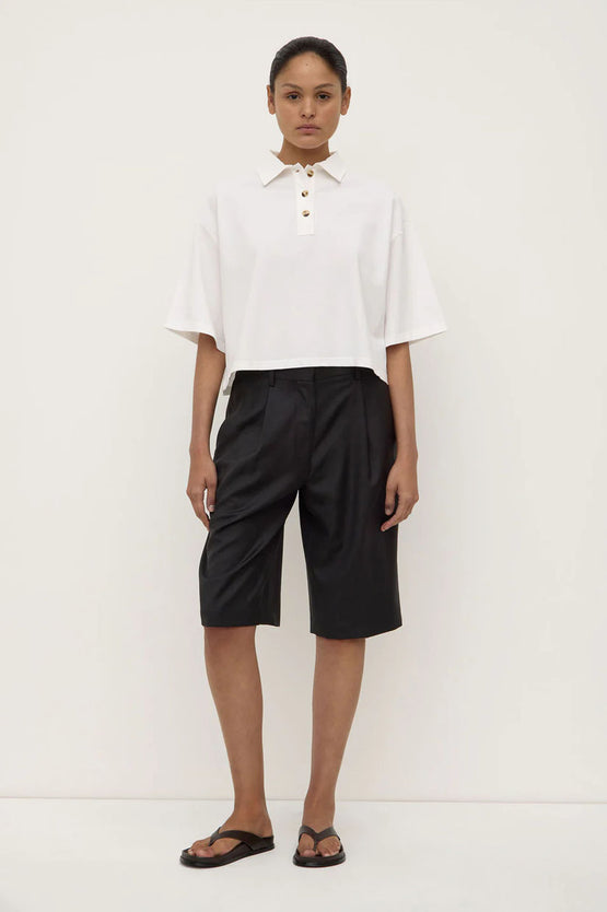 Assembly Callie Cropped Polo - White