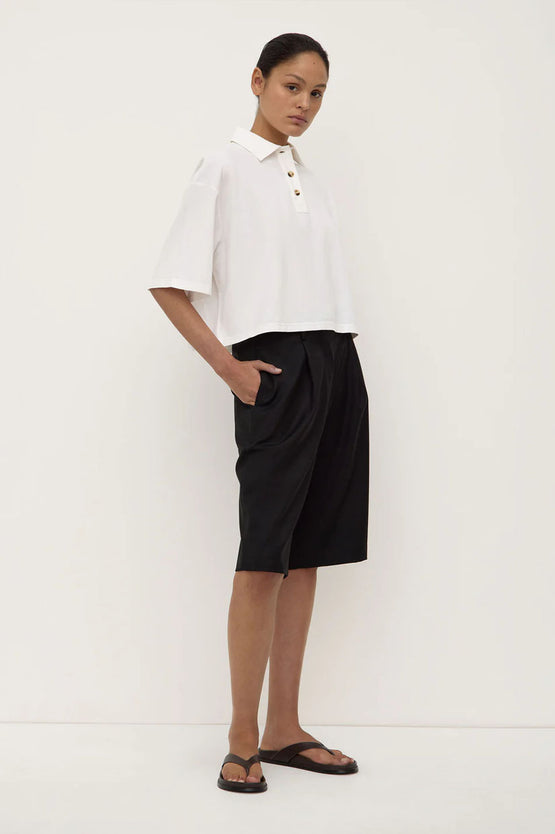 Assembly Callie Cropped Polo - White