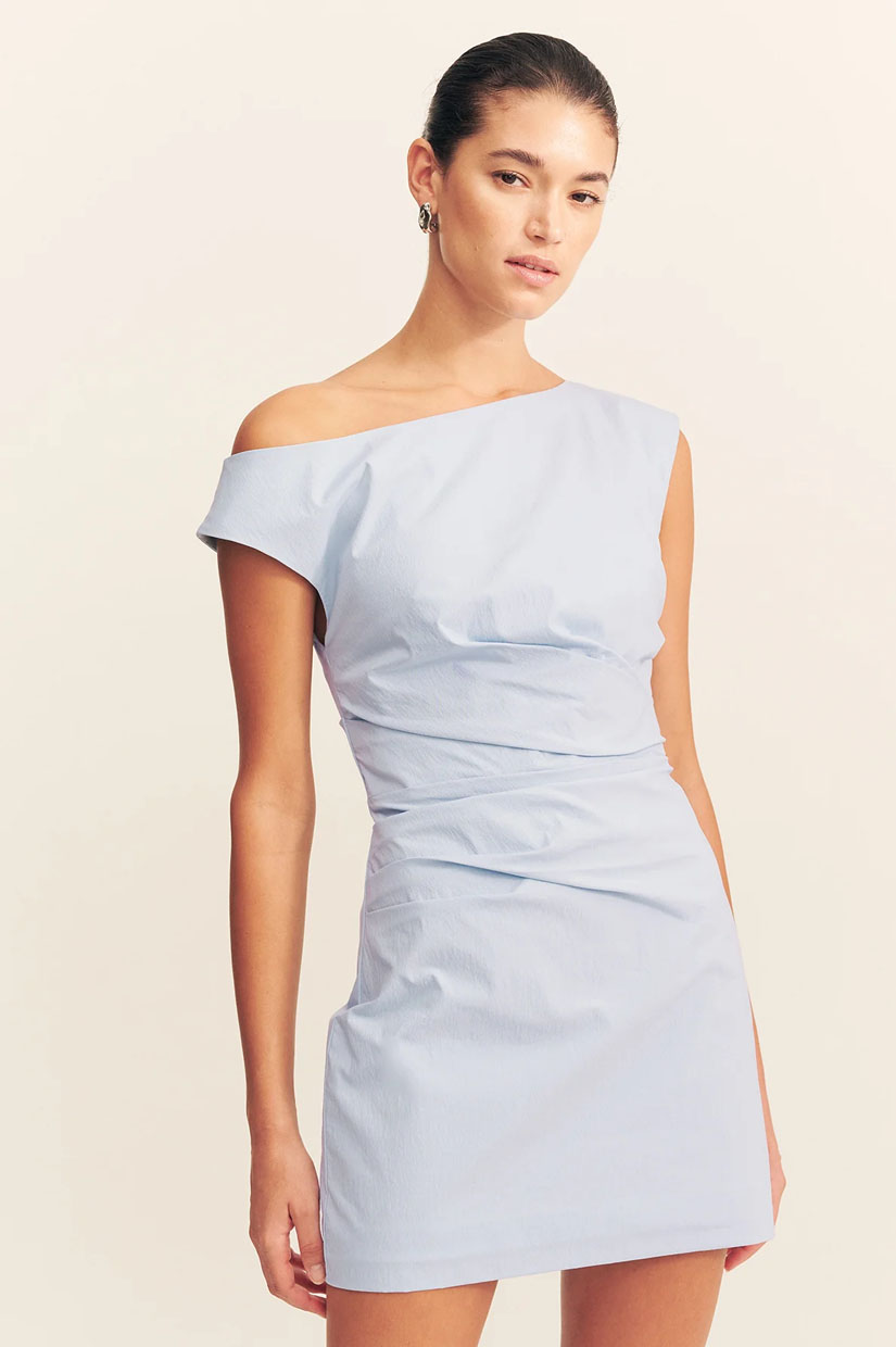 Shona Joy Campbell Off Shoulder Mini - Blue