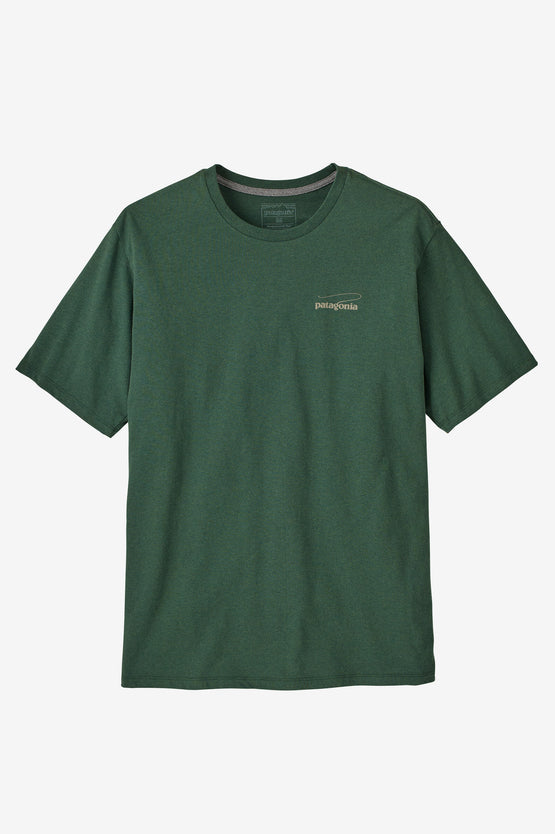 Patagonia Castling Logo Responsibili Tee - Canopy Green