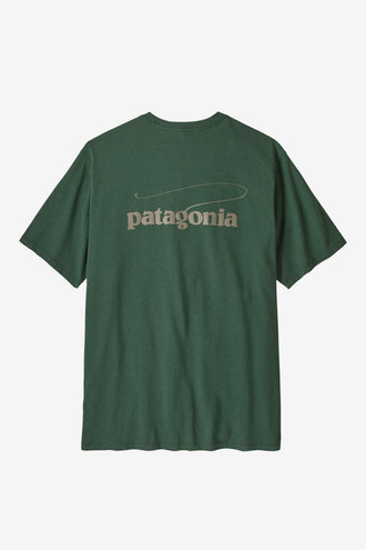 Patagonia Castling Logo Responsibili Tee - Canopy Green