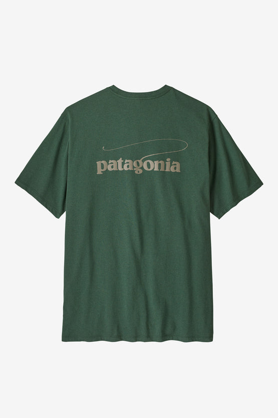 Patagonia Castling Logo Responsibili Tee - Canopy Green